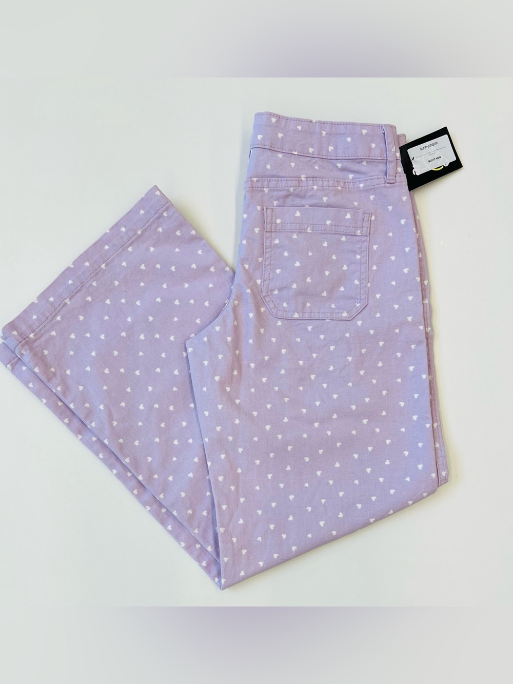 Girls’s ALLURE Lavender Heart Print Jeans Sz 16 or Wms Sz XS-S